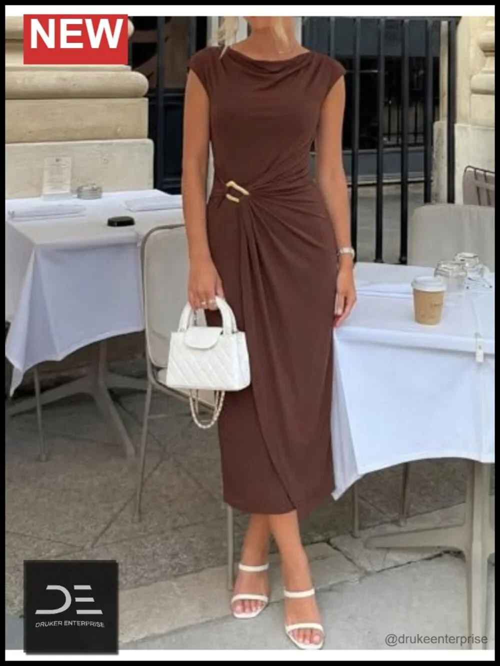 Cap Sleeve Mock Neck Bodycon Midi Dress for Wedding Guest Cocktail Party